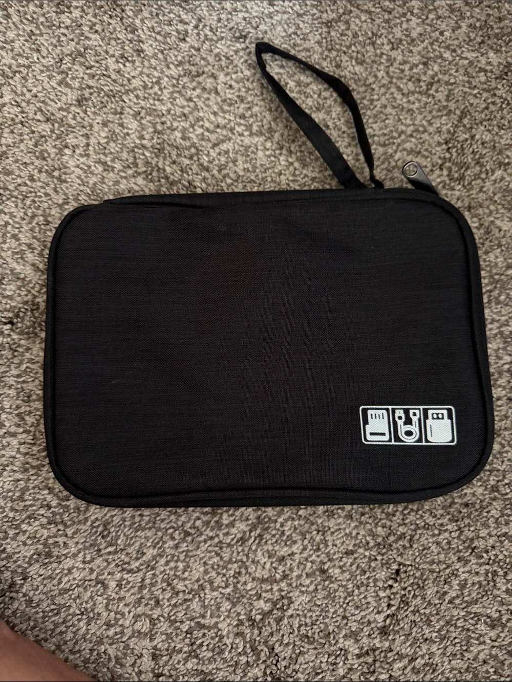Black Electronics Accessory Organizer Pouch